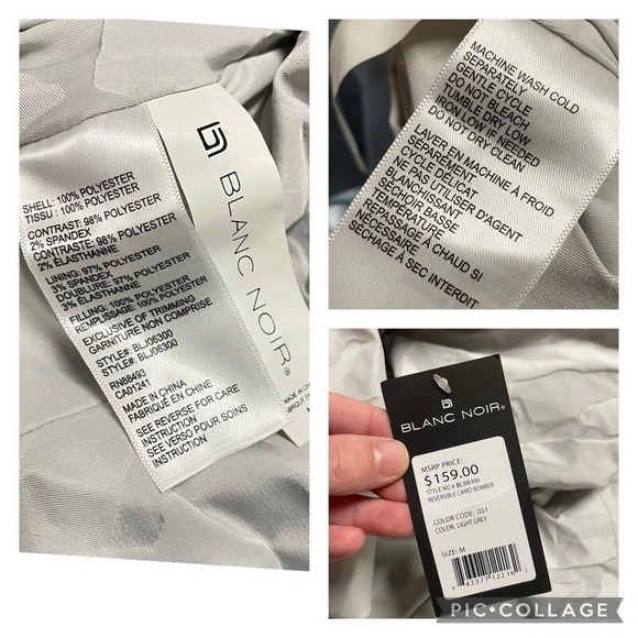 NWT Blanc Noir CAMO REVERSIBLE BOMBER Light gray camo - Picture 7 of 16